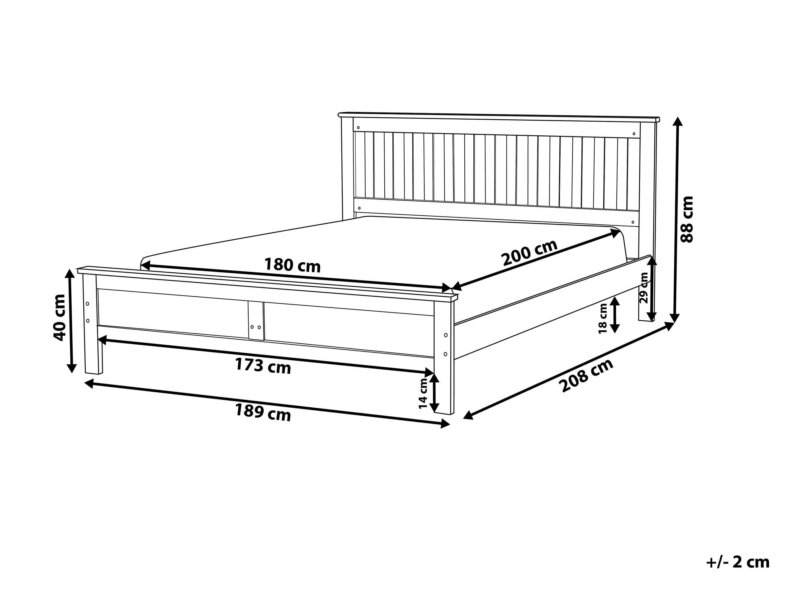 Beliani Letto en Legno di pino Scandinavo MAYENNE  