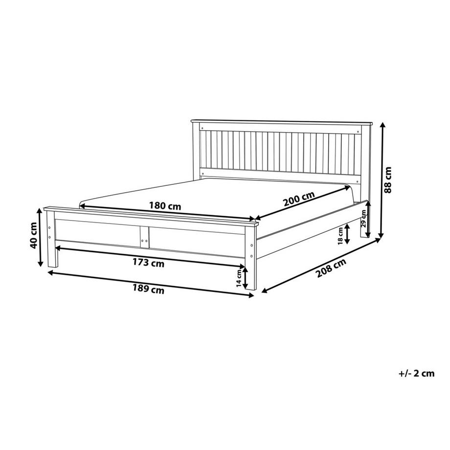 Beliani Bett mit Lattenrost aus Kiefernholz Skandinavisch MAYENNE  