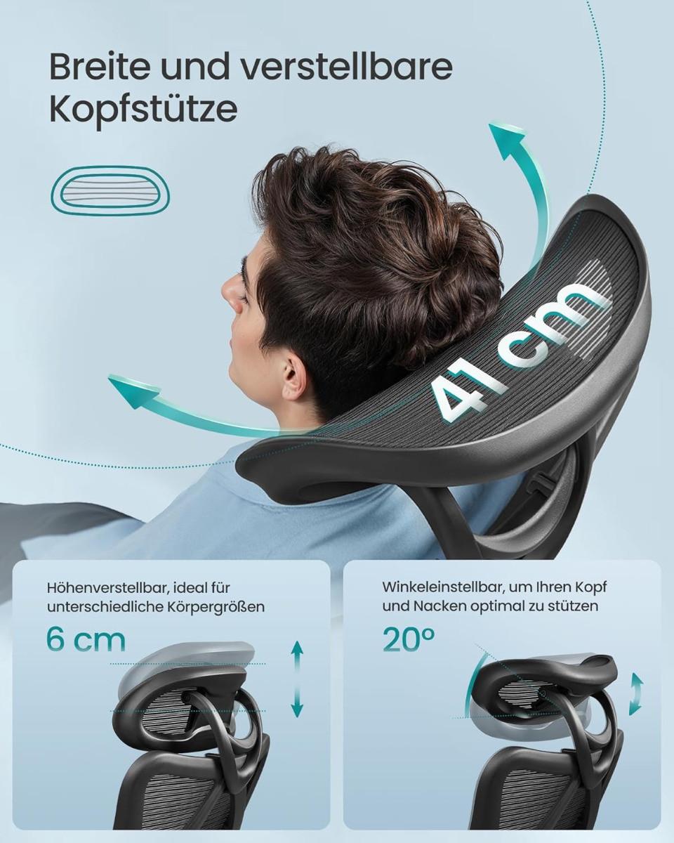 Songmics Bürostuhl Ergonomisch Computerstuhl Höhenverstellbar  
