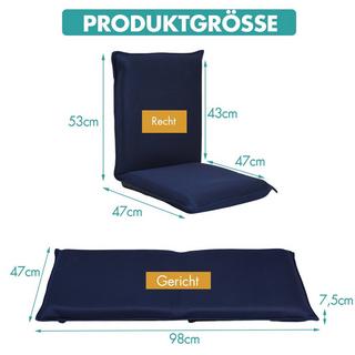 B2X Bodenstuhl Bodensessel Bodensofa verstellbarer Gaming-Stuhl bequeme Rückenlehne Marineblau  