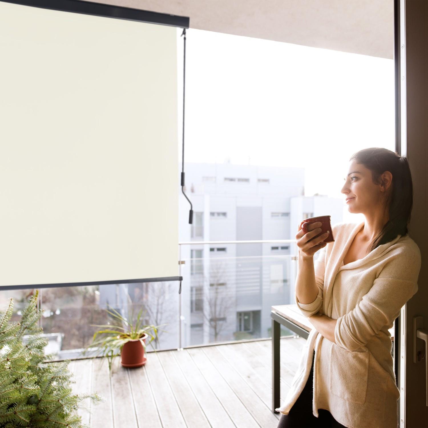 Northix Beige Senkrechtmarkise mit Kurbel  