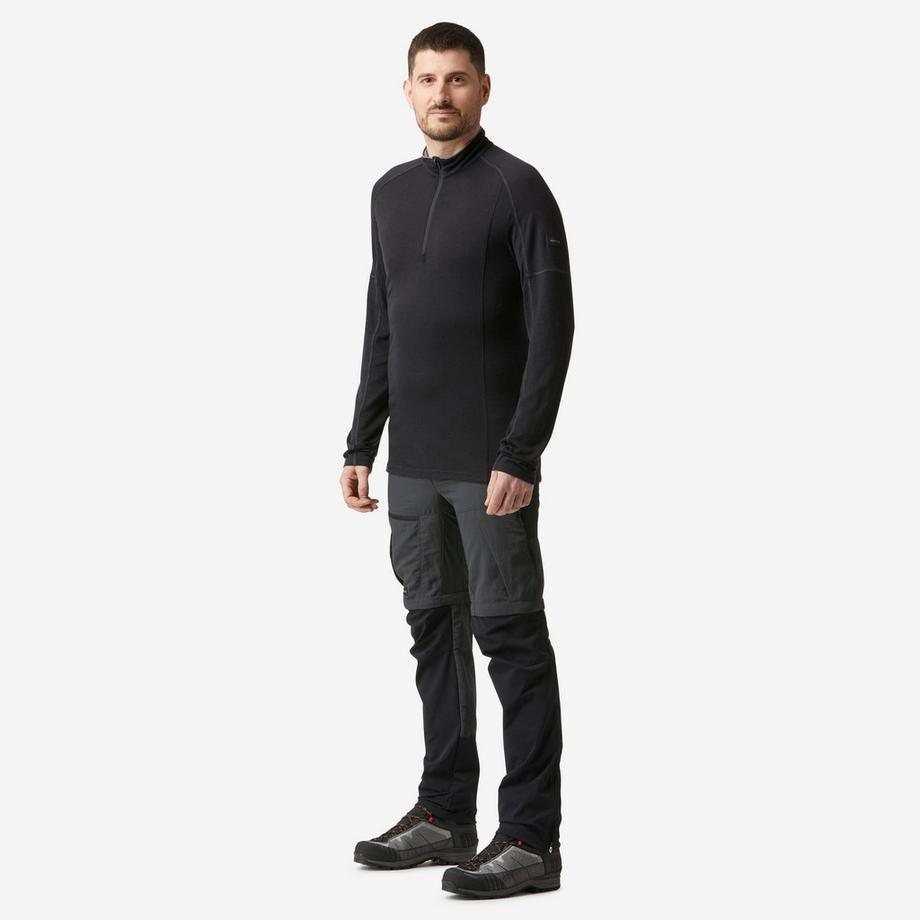 FORCLAZ  T-shirt manches longues - TREK 500 MERINO ZIP 