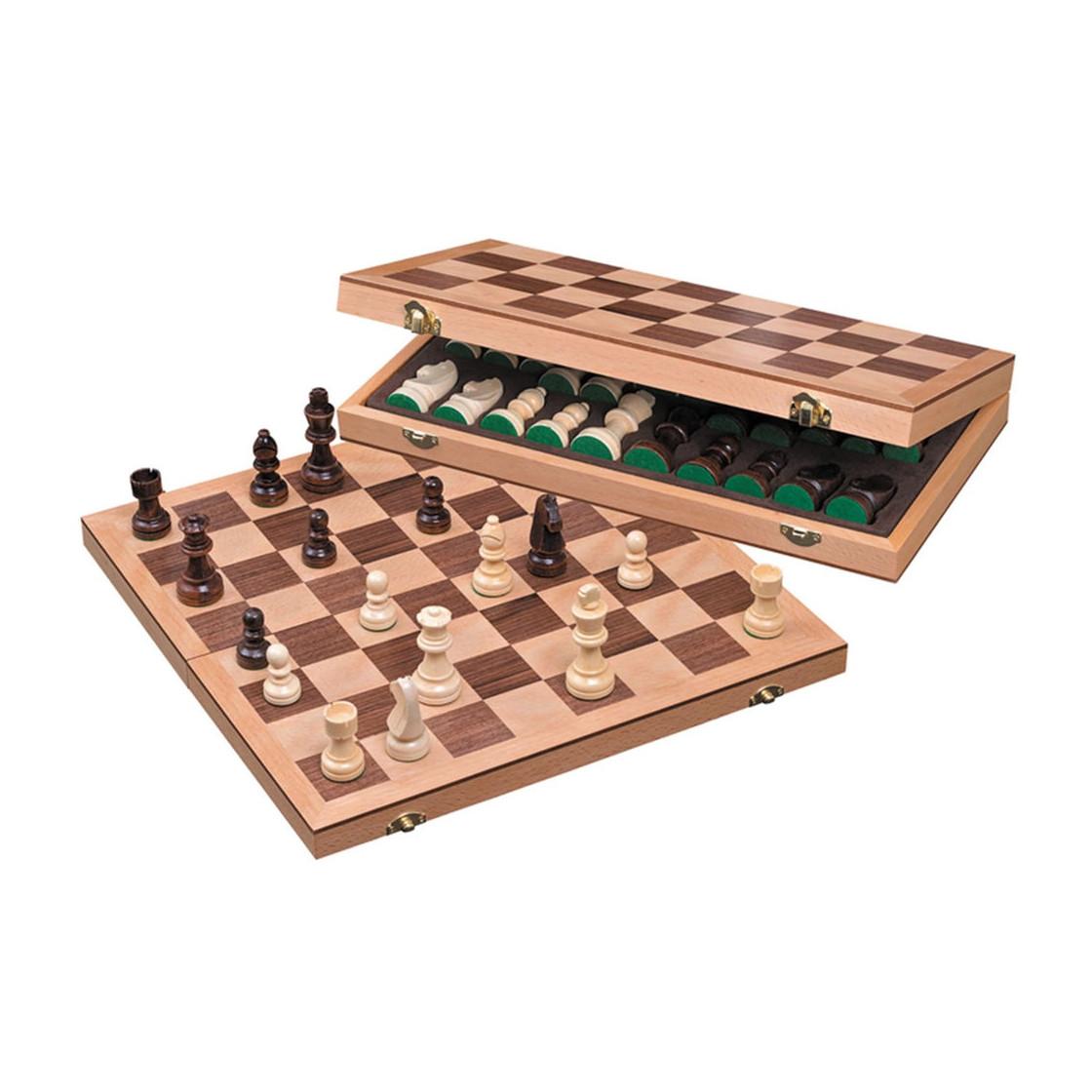 Image of Philos 2623 - Schachset, Schach-Kassette, Holz, Feld 43mm