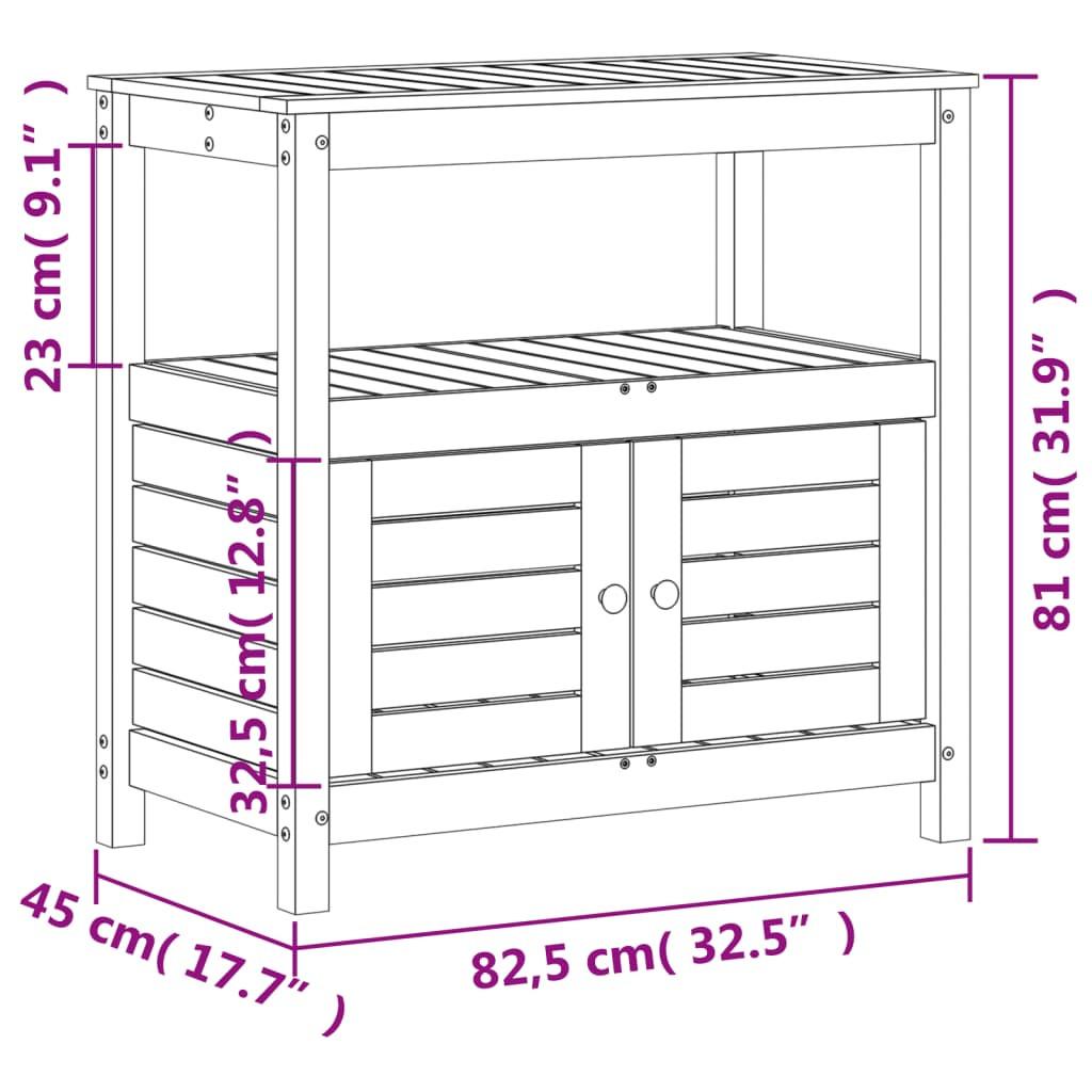 VidaXL Table d'empotage bois de pin  