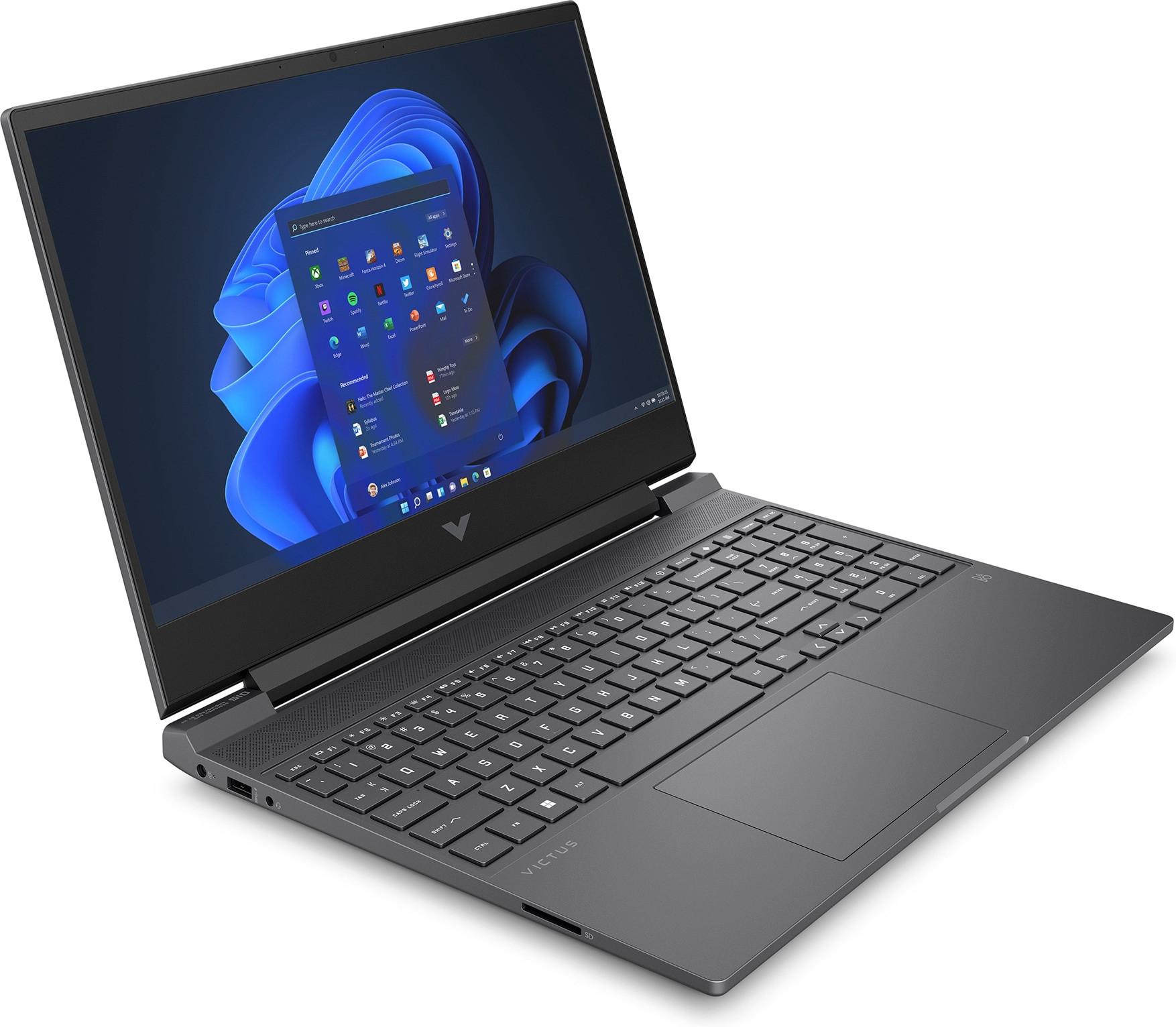 HP  Victus Gaming 15-fa1720nz Intel® Core™ i7 i7-12650H Ordinateur portable 39,6 cm (15.6") Full HD 16 Go DDR4-SDRAM 512 Go SSD NVIDIA GeForce RTX 4050 Wi-Fi 6 (802.11ax) Windows 11 Home Noir 