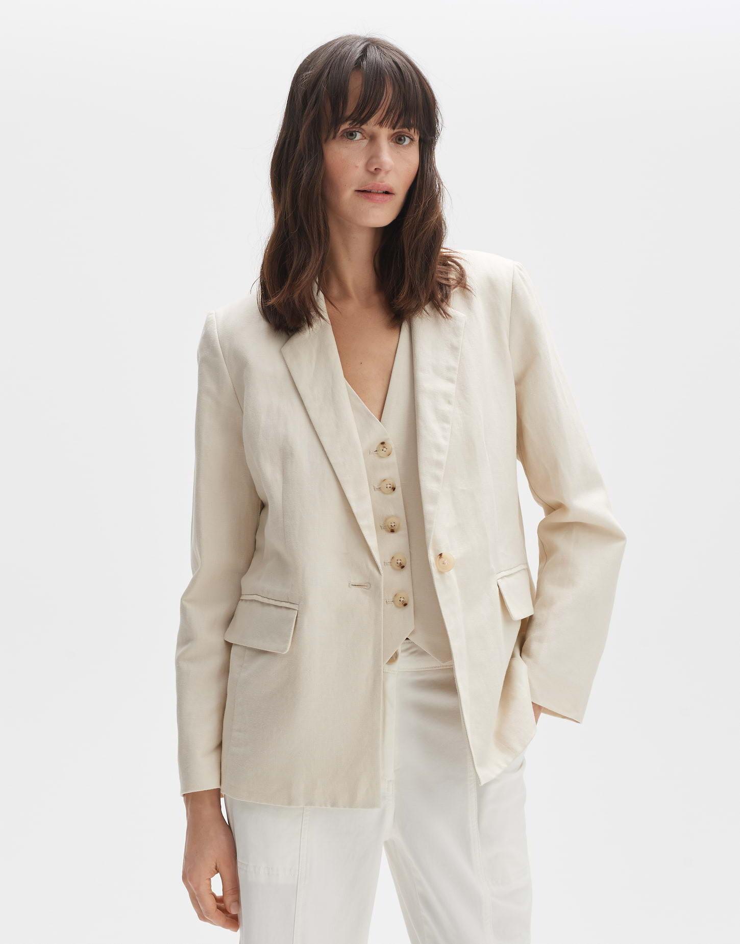 Image of Leinen Blazer Jamari Leicht Talliert Damen Beige 40