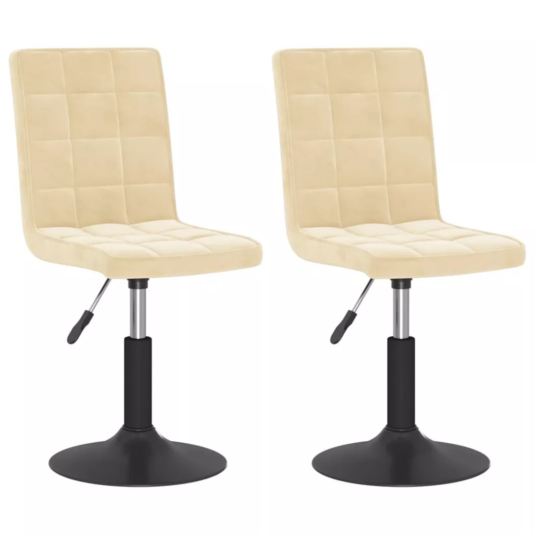 VidaXL - Chaise de salle à manger pivotante velours, One Size, Light Beige