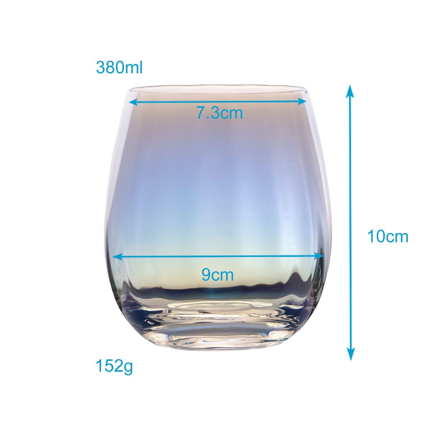 Intirilife 2x Verre à Boire avec Reflets Arc-en-ciel et Forme Ondulée  