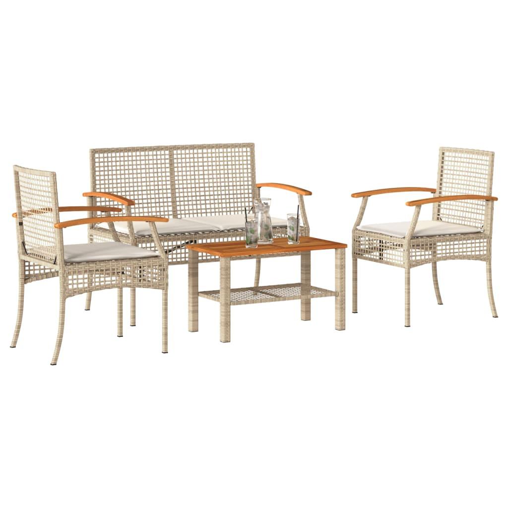 VidaXL set salotto da giardino Polirattan  