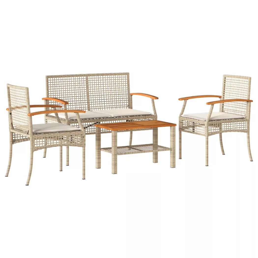 VidaXL - Garten lounge set poly-rattan, One Size, Beige