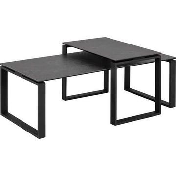 Set de table basse Catherine verre céramique noir 115x69x45cm