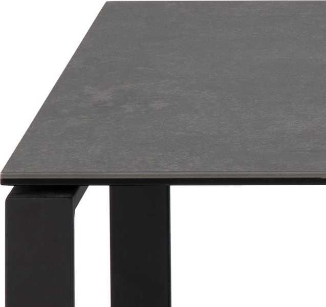 mutoni Set de table basse Catherine verre céramique noir 115x69x45cm  