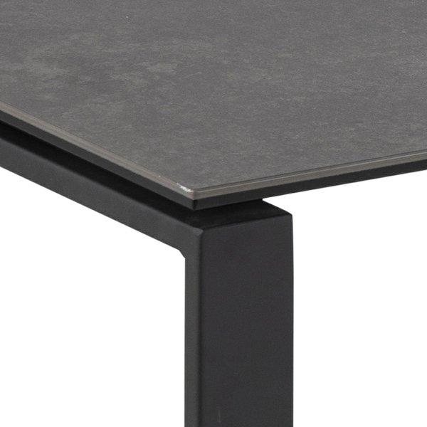 mutoni Set de table basse Catherine verre céramique noir 115x69x45cm  