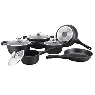 Royalty Line Ensemble Poêle et Casserole, 6 Casseroles - Noir  