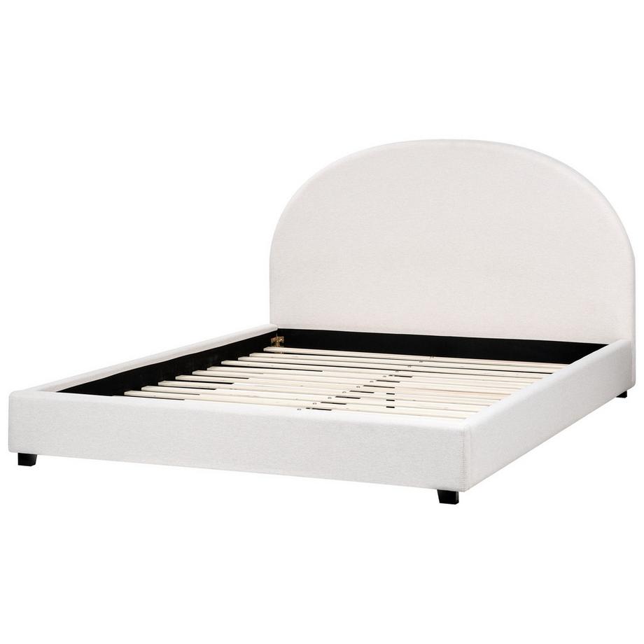 Beliani Lit avec sommier en Tissu  VAUCLUSE  