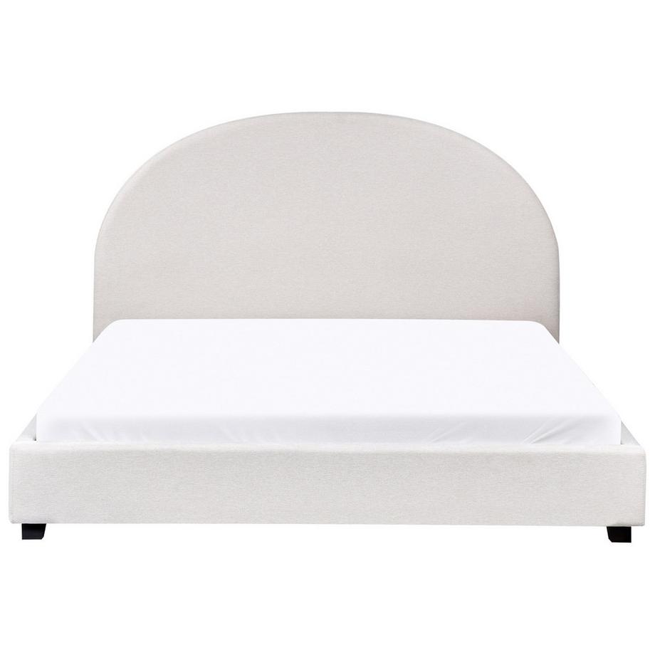 Beliani Lit avec sommier en Tissu  VAUCLUSE  