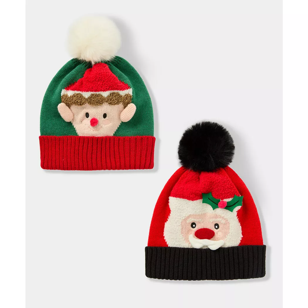 Joe Browns - 2er-Pack festliche Strickmützen, per donna, Multicolor, Größe Onesize