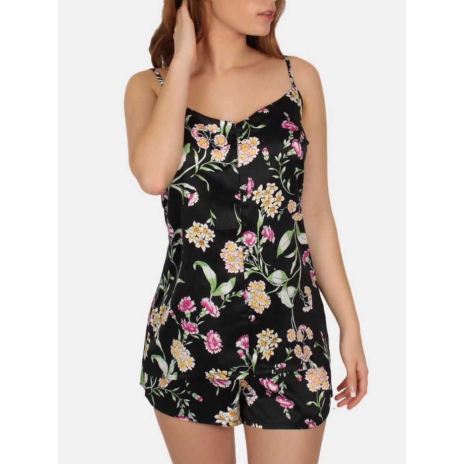 Pyjama short débardeur Black Flowers