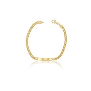 MUAU Schmuck  ID-Bracelet Panzer Gelbgold 750, 4mm, 19cm 