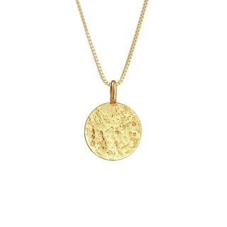 Kuzzoi  Halskette  Basic Coin Plättchen Gehämmert 