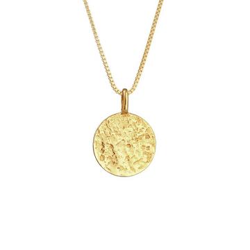 Halskette  Basic Coin Plättchen Gehämmert