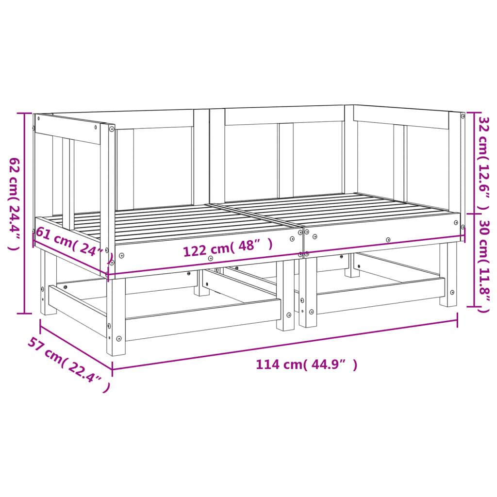 VidaXL Canapé d'angle de jardin bois de pin  