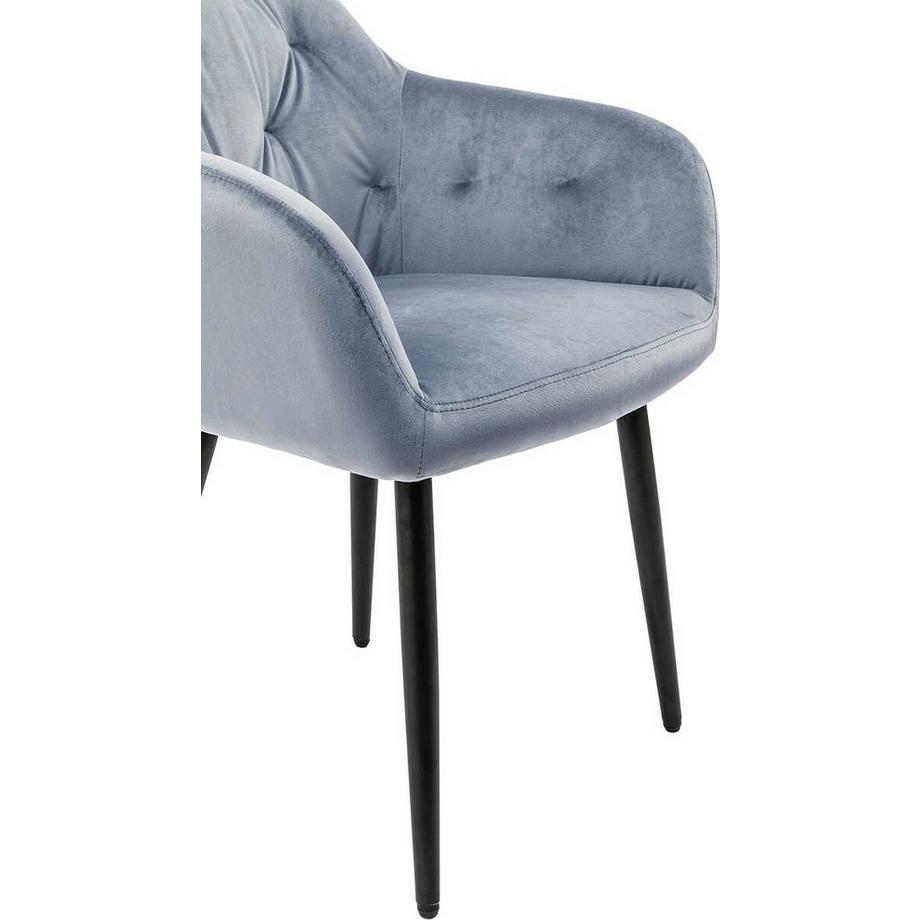 mutoni Poltrona in velluto blu argento  