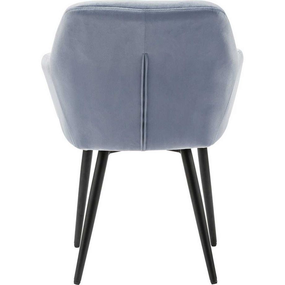 mutoni Poltrona in velluto blu argento  