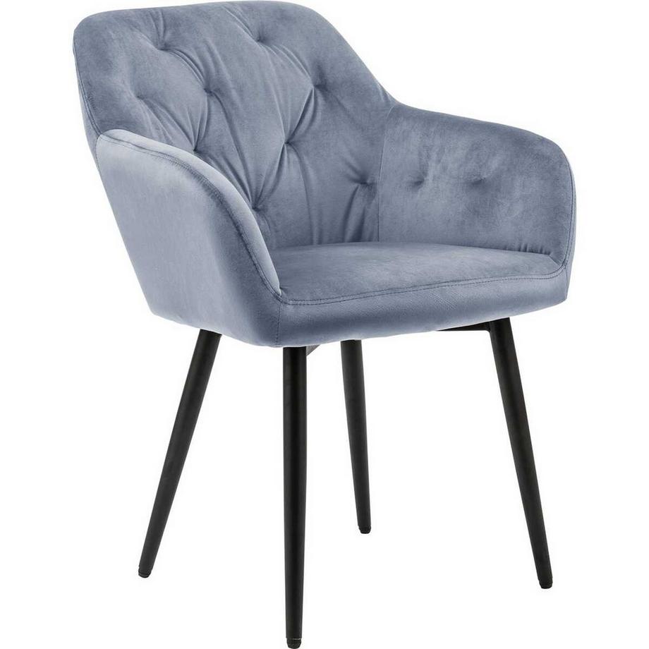 Poltrona in velluto blu argento