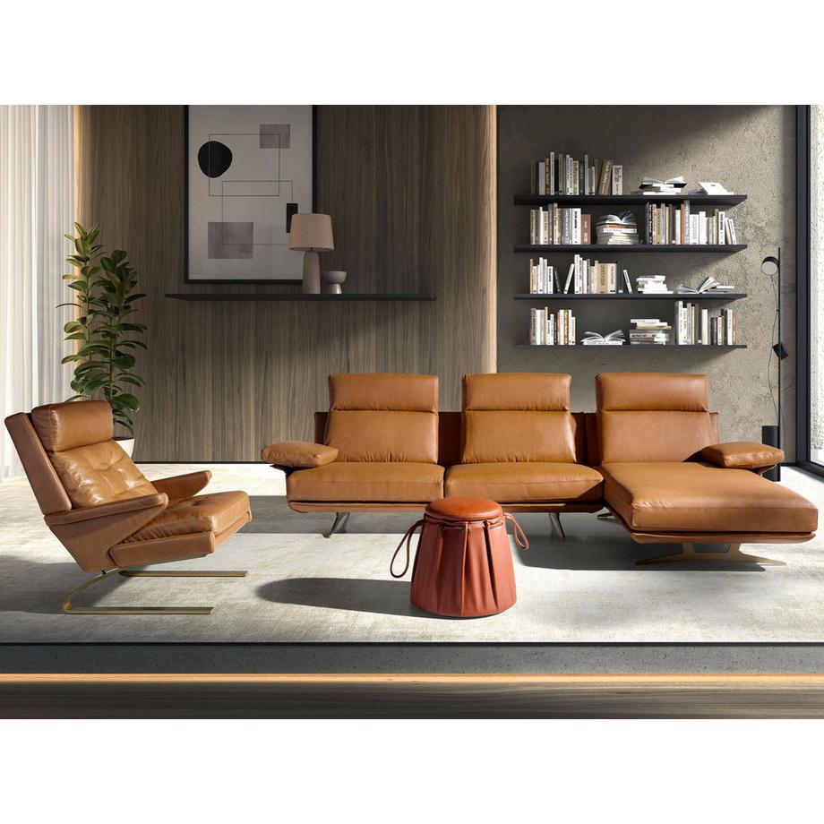 ANGEL CERDA Poltrona in pelle Camel  