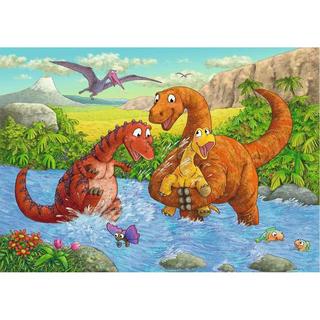 Ravensburger  Puzzle Spielende Dinos (2x24) 