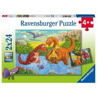 Ravensburger  Puzzle Spielende Dinos (2x24) 