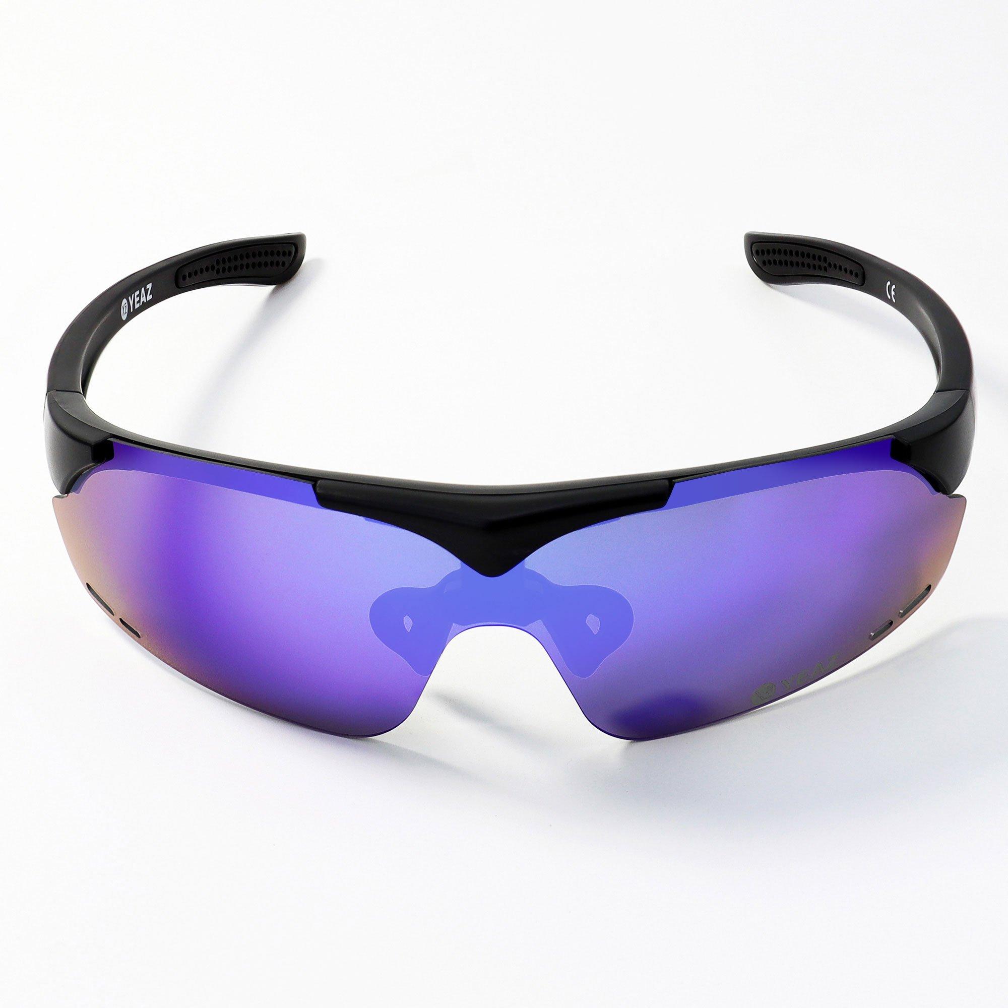 YEAZ  SUNUP Set Magnet-Sport-Sonnenbrille Matt schwarz /  Full Revo Blue 