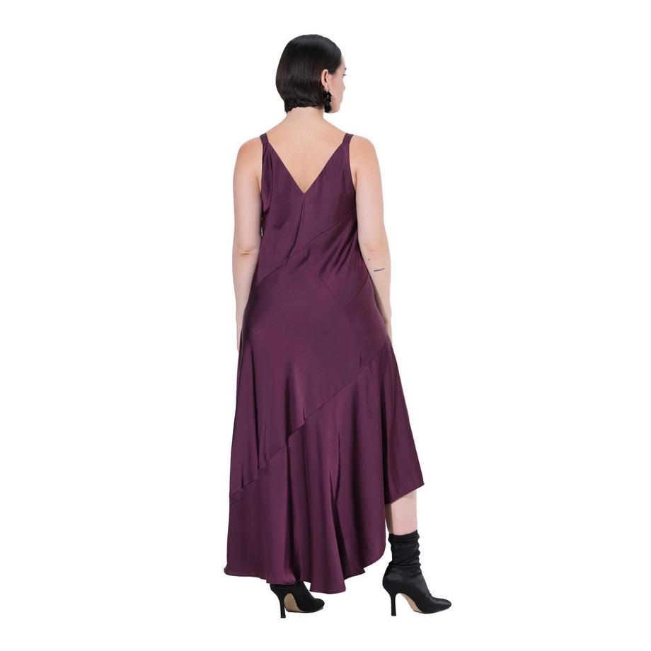 Ulla Popken Abito Maxi Raso Linea A Scollo V Senza Maniche  