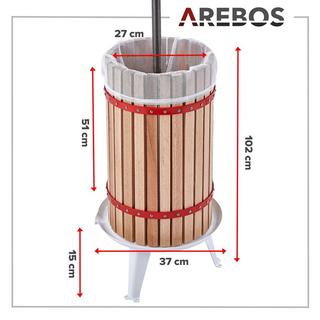 Arebos  Pressa per frutta 30 L Mash Press Pressa per vino 