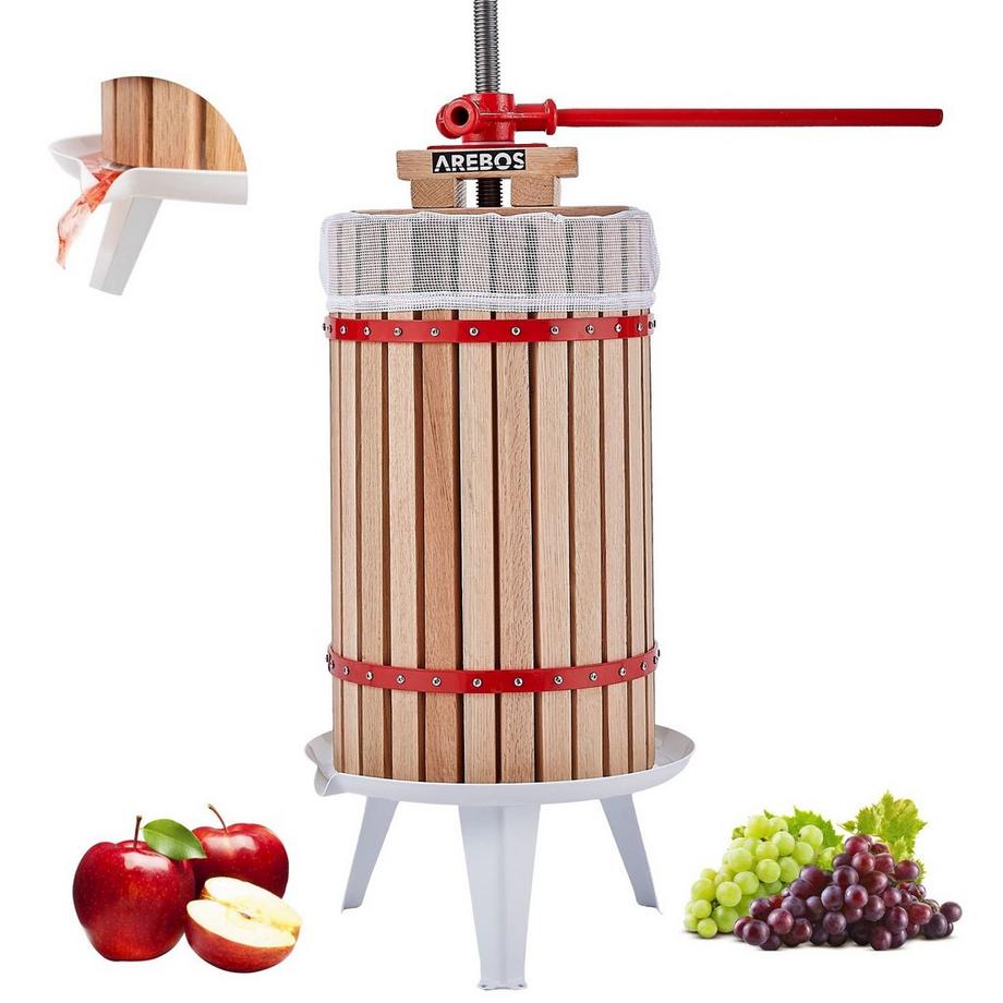 Arebos  Obstpresse 30L Maischepresse Weinpresse Apfelpresse Fruchtpresse 