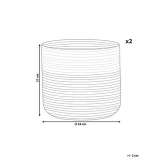 Beliani Aufbewahrungskorb 2er Set aus Baumwolle Boho ARDESEN  