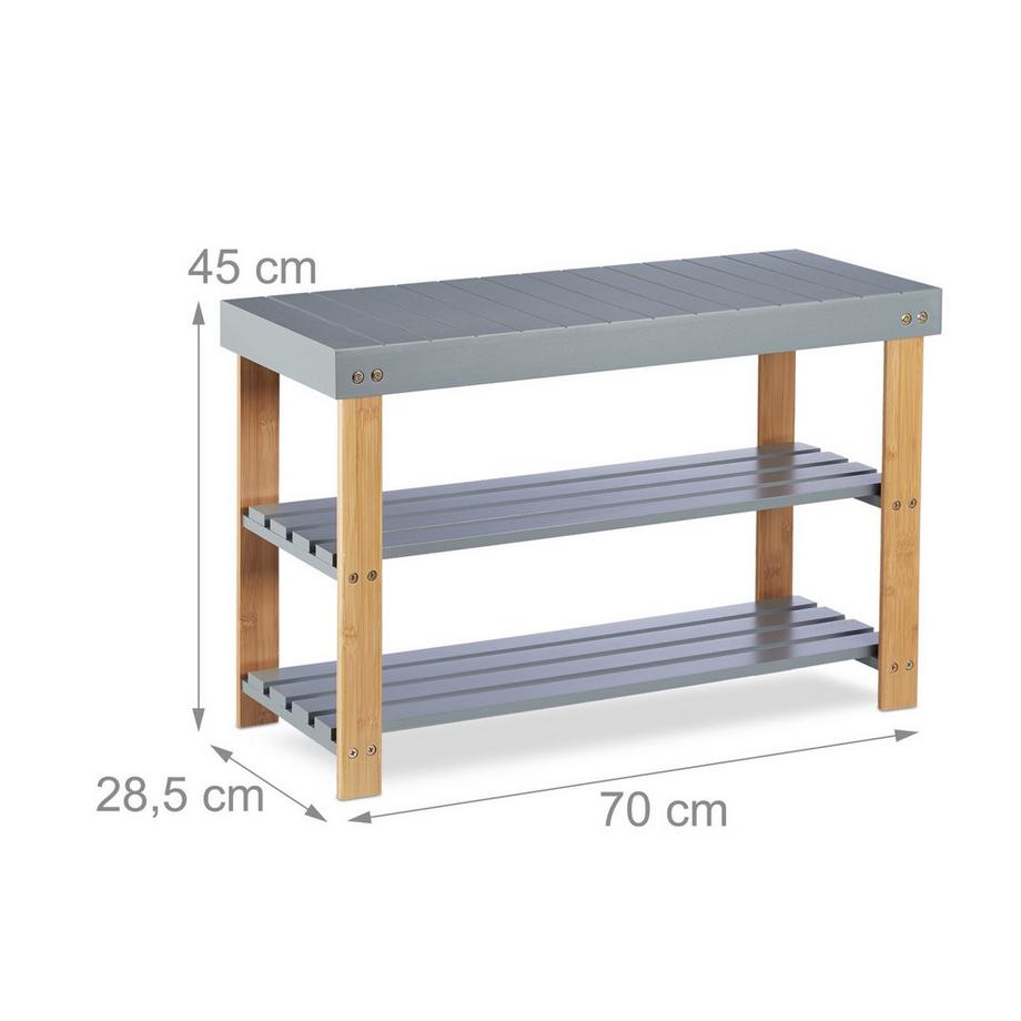 B2X Schuhbank in Bambusgrau  