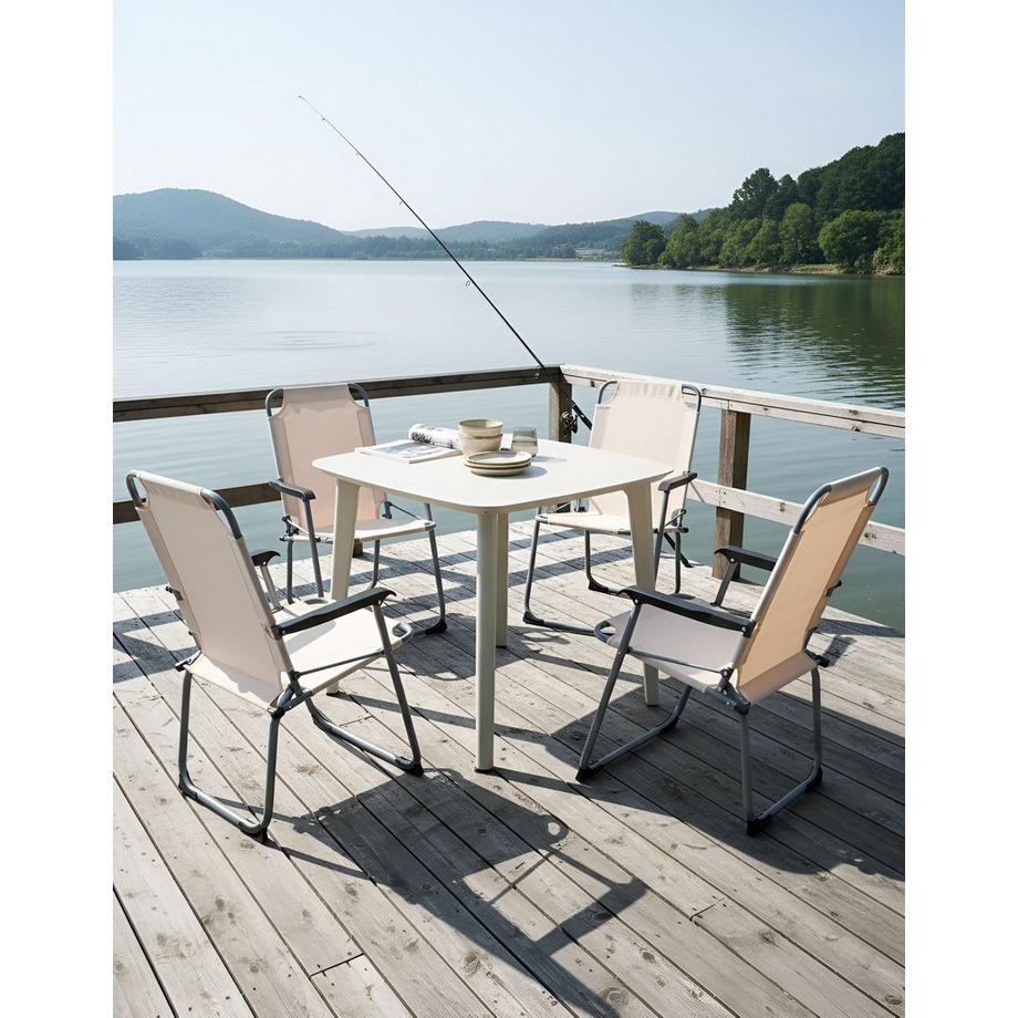 Beliani Lot de 4 chaises de jardin en Acier Moderne GALATSI  