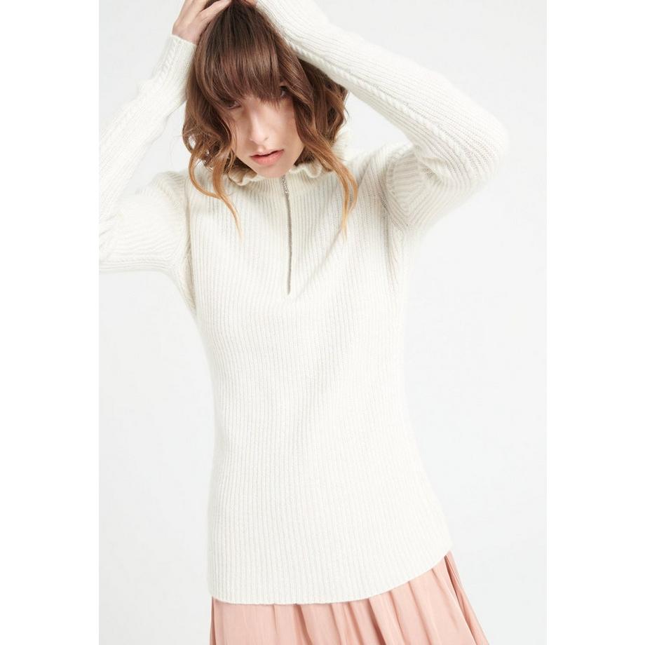 Studio Cashmere8 MIA 4 Maglione con Collo a Balze e Mezza Zip  