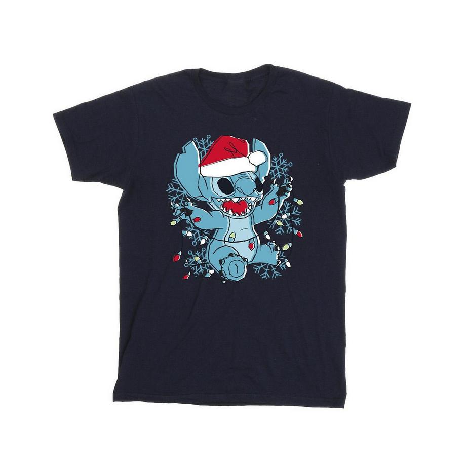Disney Stitch Lumières de Noël T-Shirt  