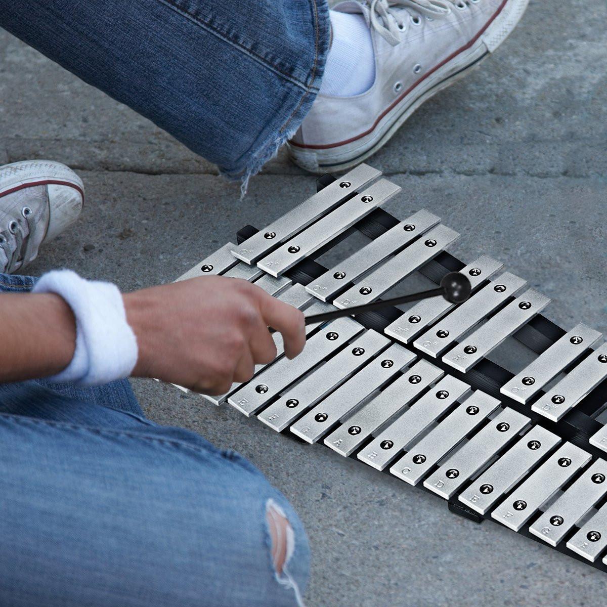 Northix  Glockenspiel a percussione manuale, xilofono con bacchette, borsa per il trasporto, 30 note 