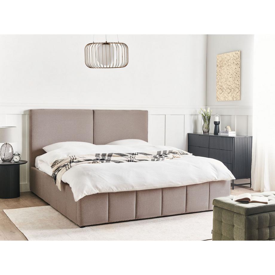 Beliani Letto contenitore en Tessuto  CASTELNAVET  