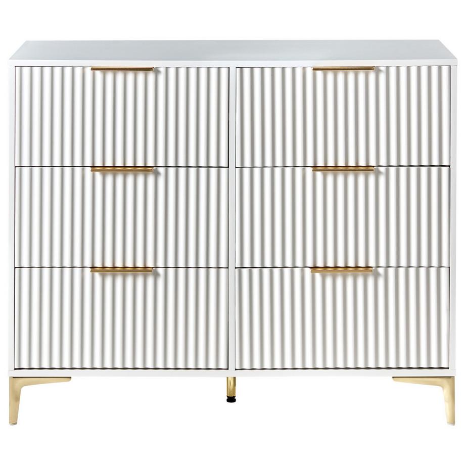 Beliani Commode à 6 tiroirs en MDF Minimaliste WALCOTT  