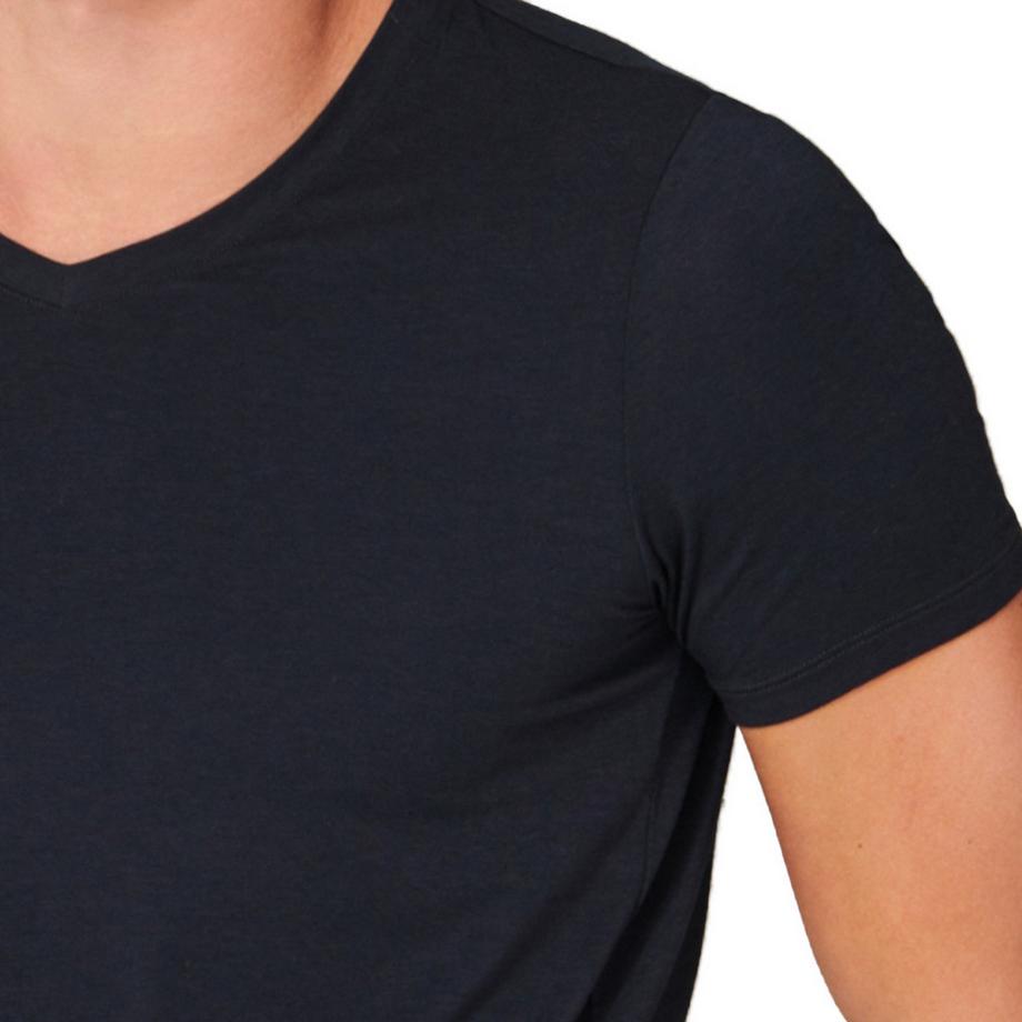 Schiesser Long Lift Soft 2er Pack Kurzarm Unterhemd V-Ausschnitt  