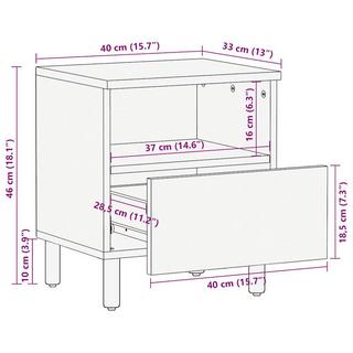 VidaXL Table de chevet bois de mangue  