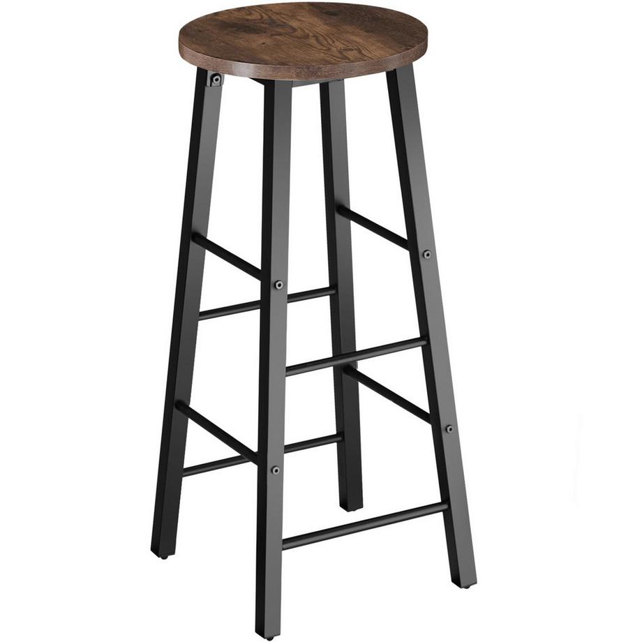Tectake Set Barhocker Keynes Industrial Style Holz und Stahl 4er Set  