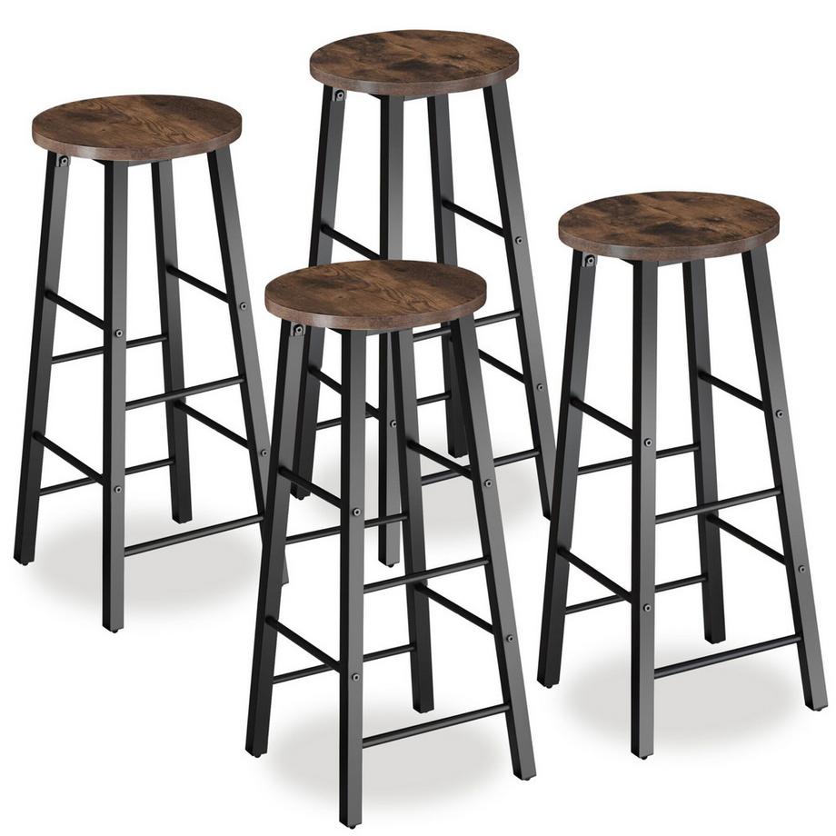 Set Barhocker Keynes Industrial Style Holz und Stahl 4er Set