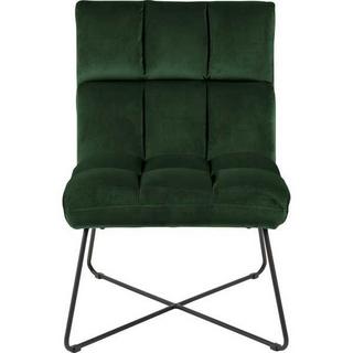 mutoni Fauteuil lounge tissu vert métal noir mat 62x90  