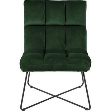 Fauteuil lounge tissu vert métal noir mat 62x90